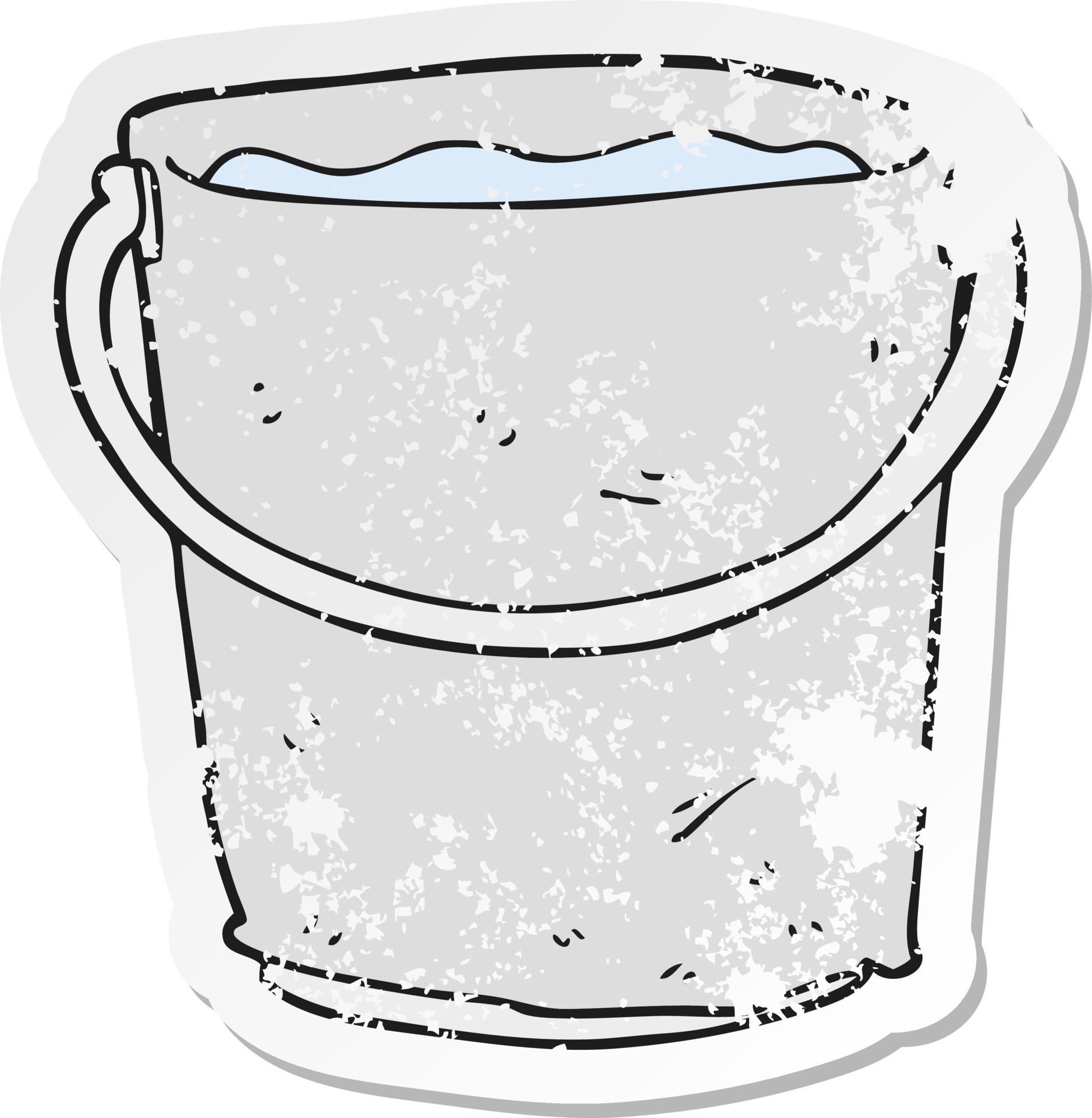 retro distressed sticker of a cartoon bucket of water 12359122 Vector Art at Vecteezy retro distressed sticker of a cartoon bucket of water 12359122 Vector Art at Vecteezy