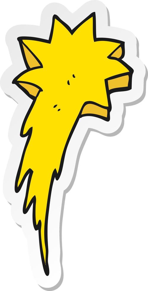 sticker of a cartoon shooting star symbol vector