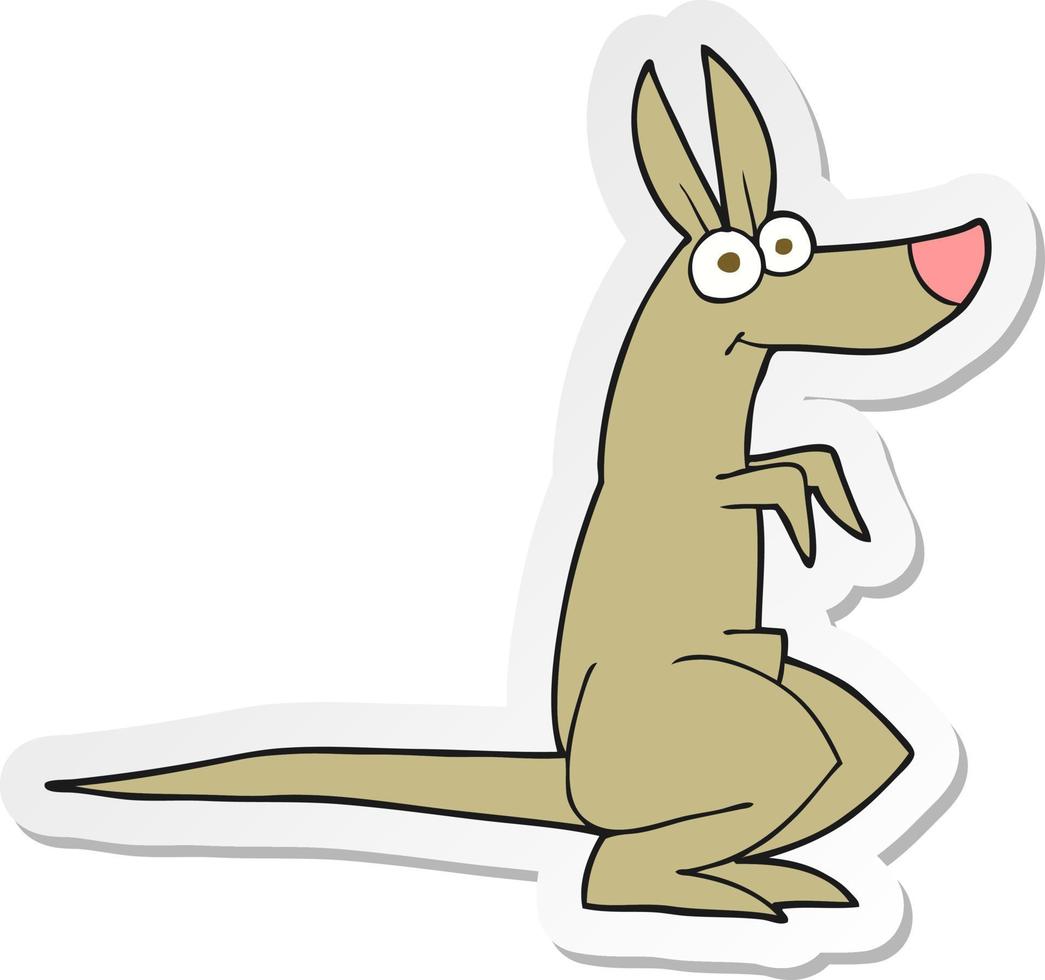 sticker of a cartoon kangaroo vector