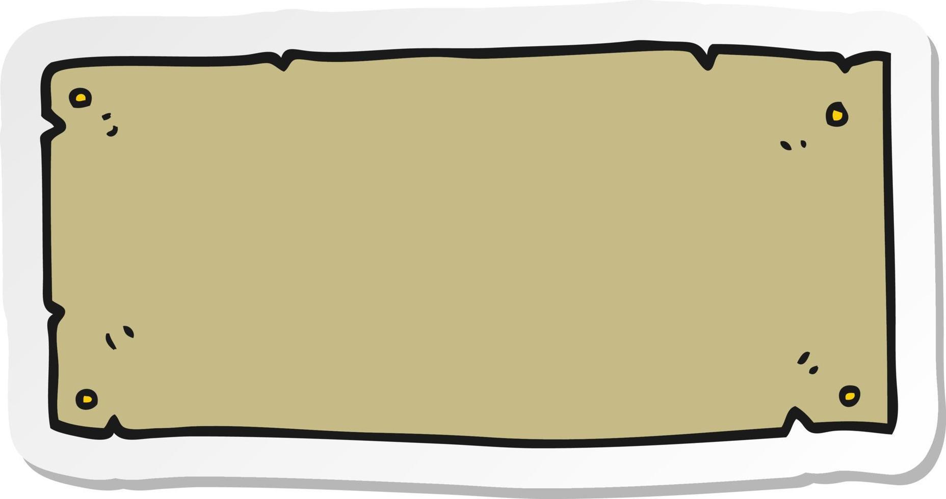 sticker of a cartoon blank sign vector