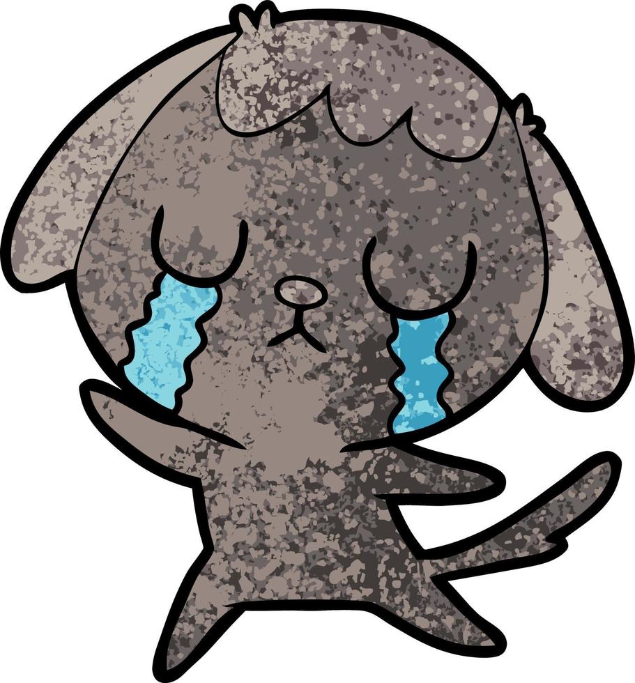 cute cartoon dog crying vector