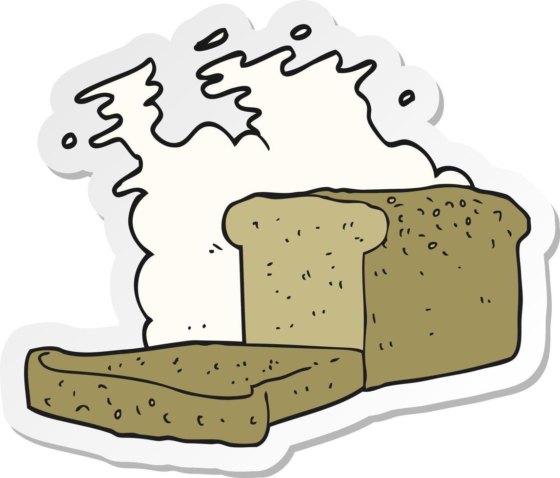 sticker of a cartoon loaf of bread vector