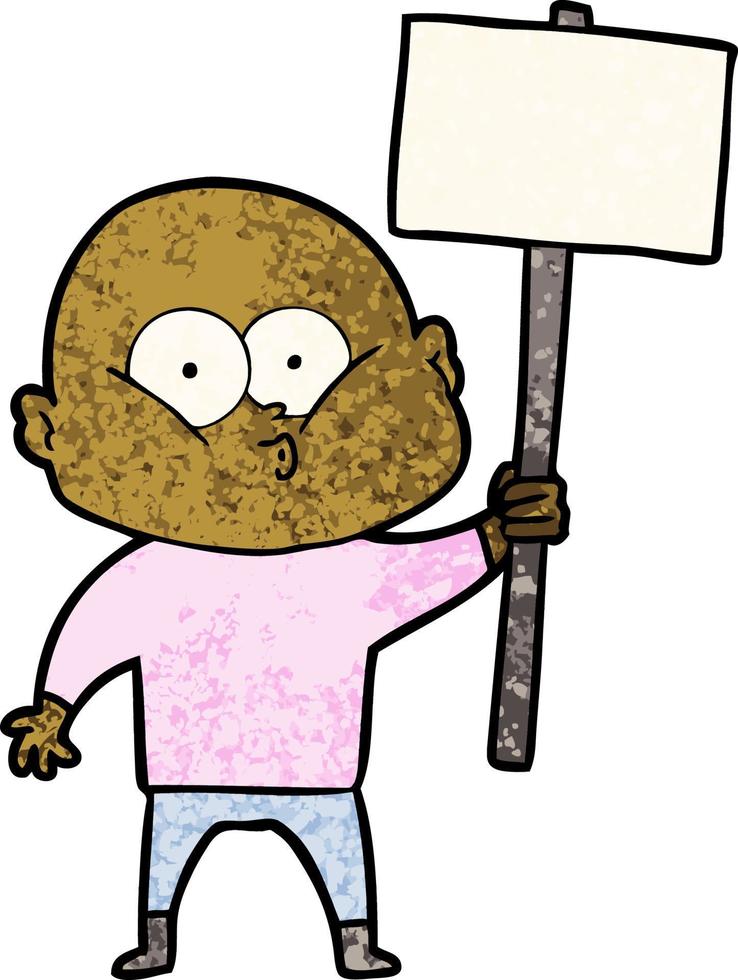 cartoon bald man staring vector