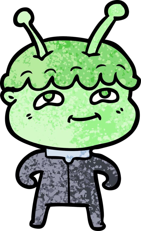 friendly cartoon spaceman vector