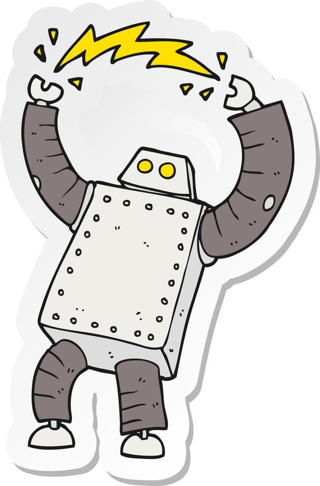 sticker of a cartoon robot vector