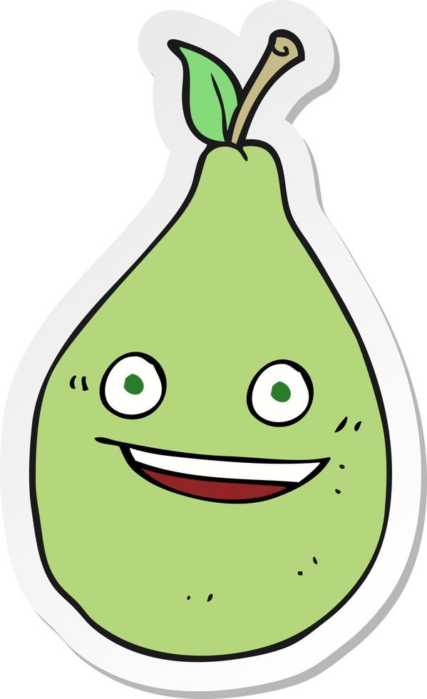 sticker of a cartoon pear vector