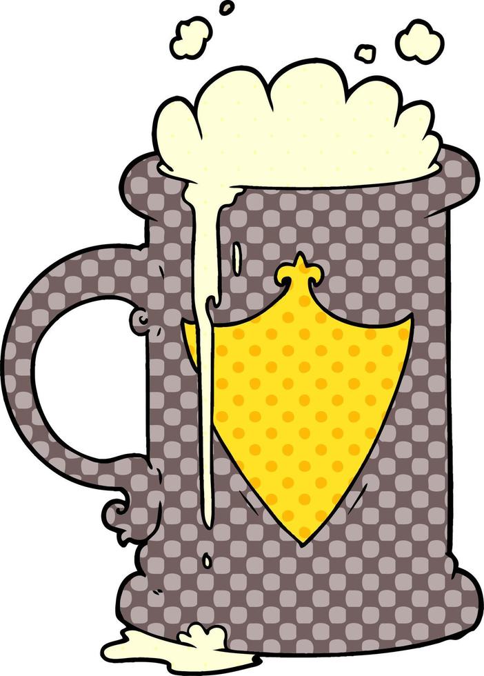 cartoon foaming beer vector
