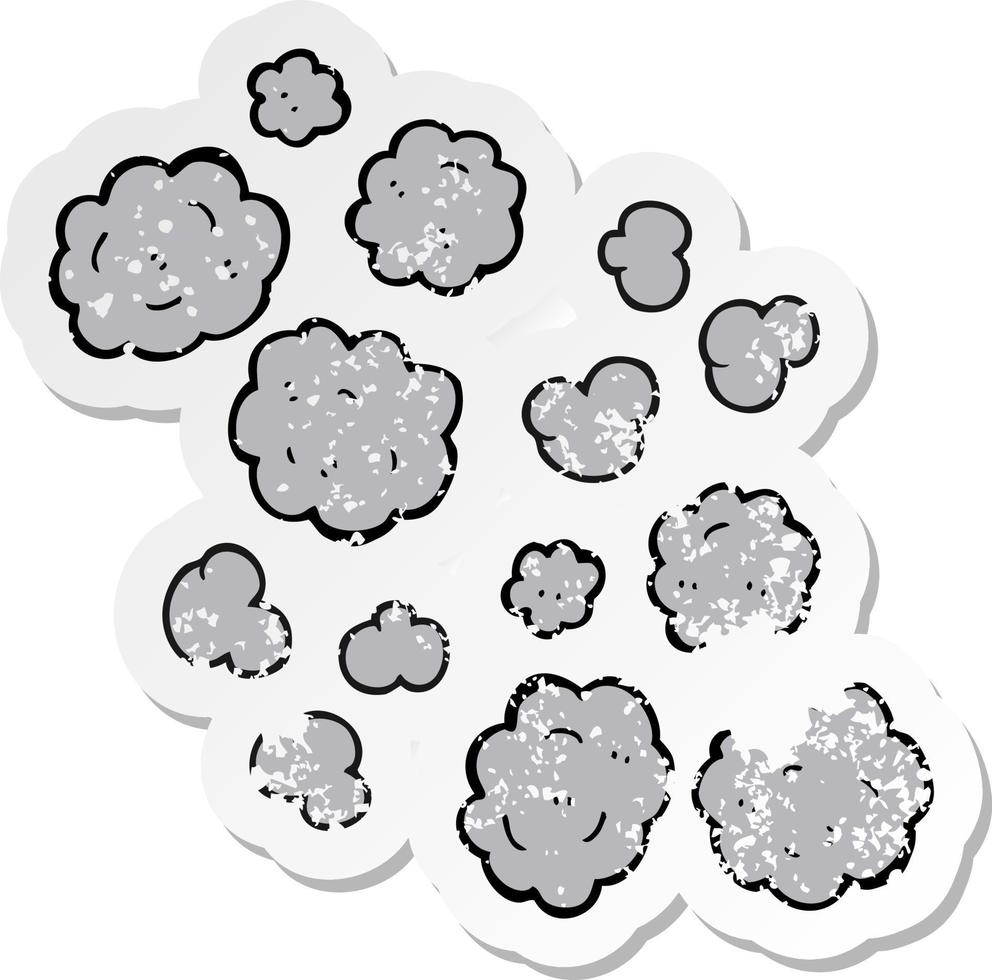 retro distressed sticker of a cartoon smoke clouds vector