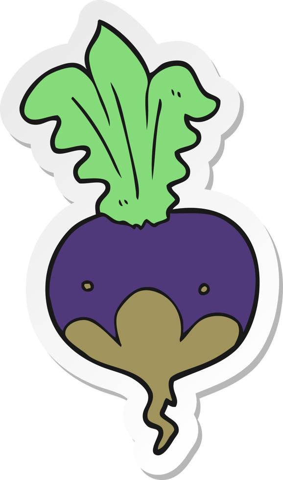 sticker of a cartoon beet vector