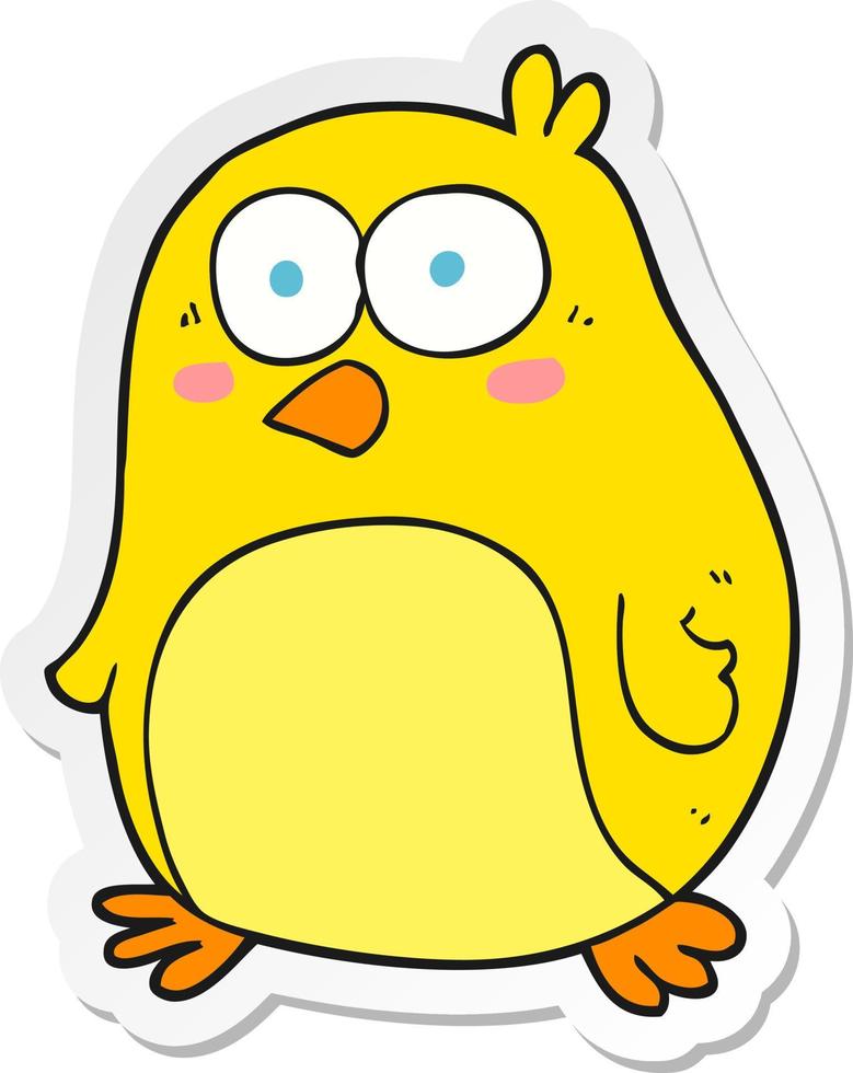 sticker of a cartoon bird vector