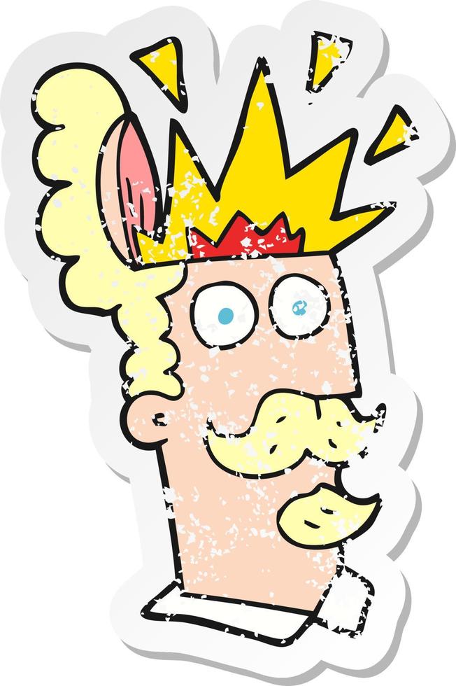 retro distressed sticker of a cartoon man with exploding head vector