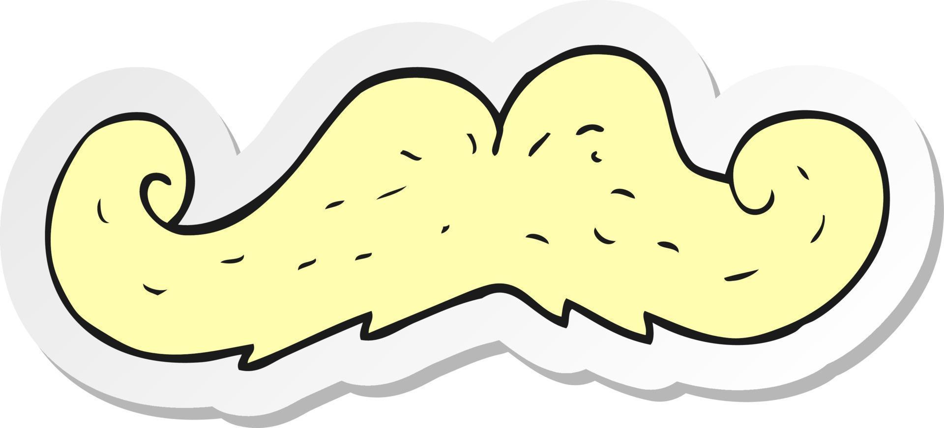 sticker of a cartoon mustache vector