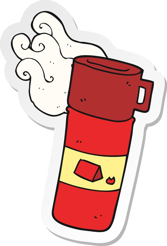 sticker of a cartoon camping flask vector