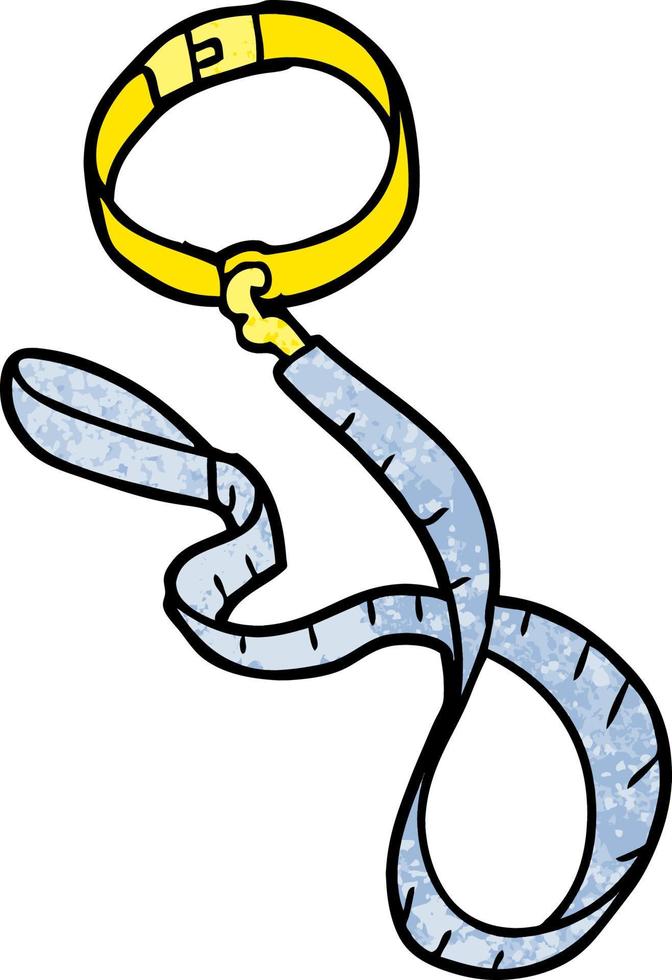 cartoon dog collar and leash vector