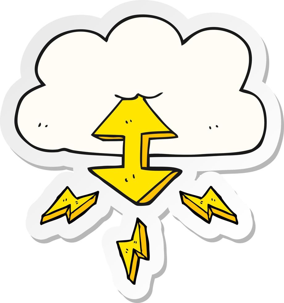 sticker of a cartoon digital cloud vector