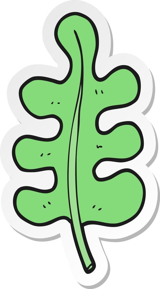 pegatina de una hoja de dibujos animados vector