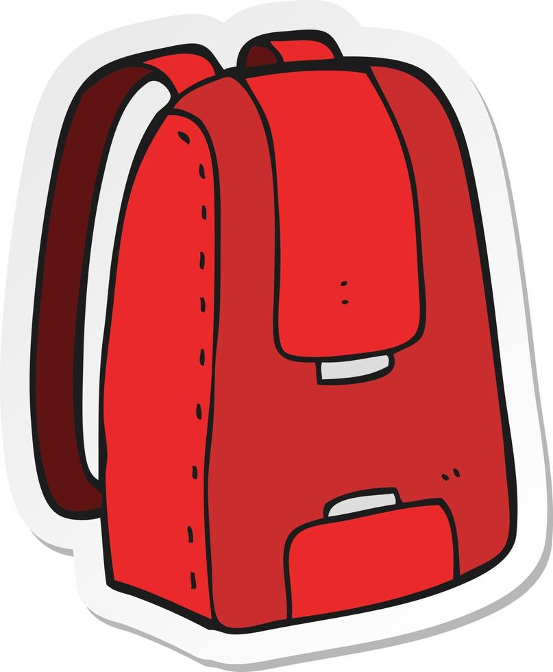 sticker of a cartoon bag vector