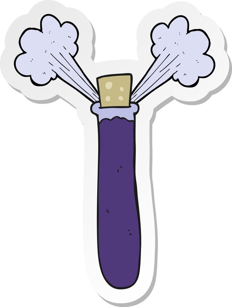 sticker of a cartoon chemicals vector