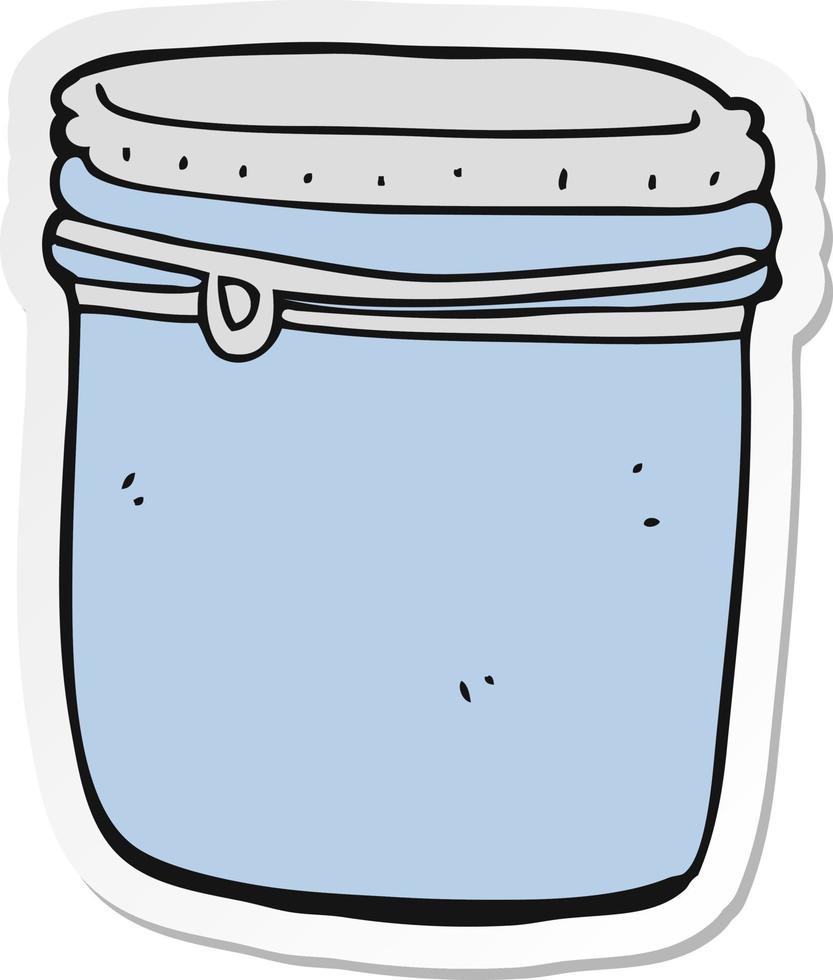 sticker of a cartoon jar vector