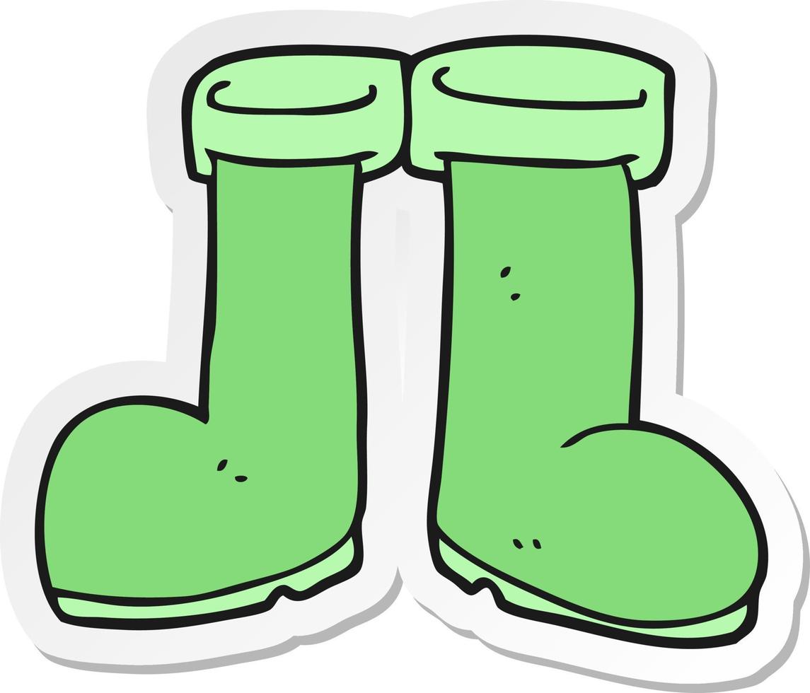 sticker of a cartoon wellington boots vector