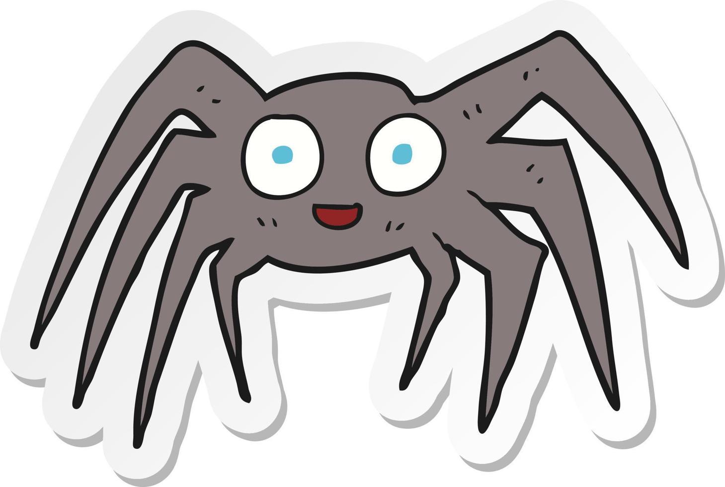 sticker of a cartoon spider vector