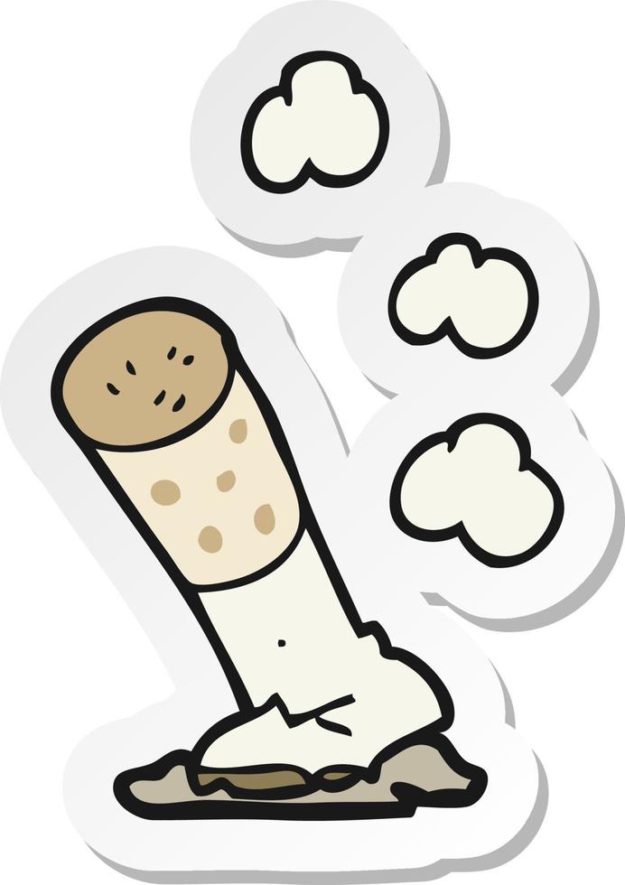 sticker of a cartoon cigarette vector