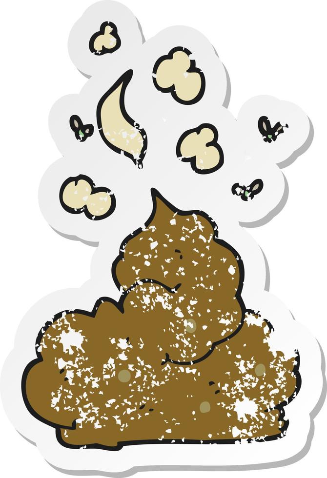 retro distressed sticker of a cartoon gross poop vector