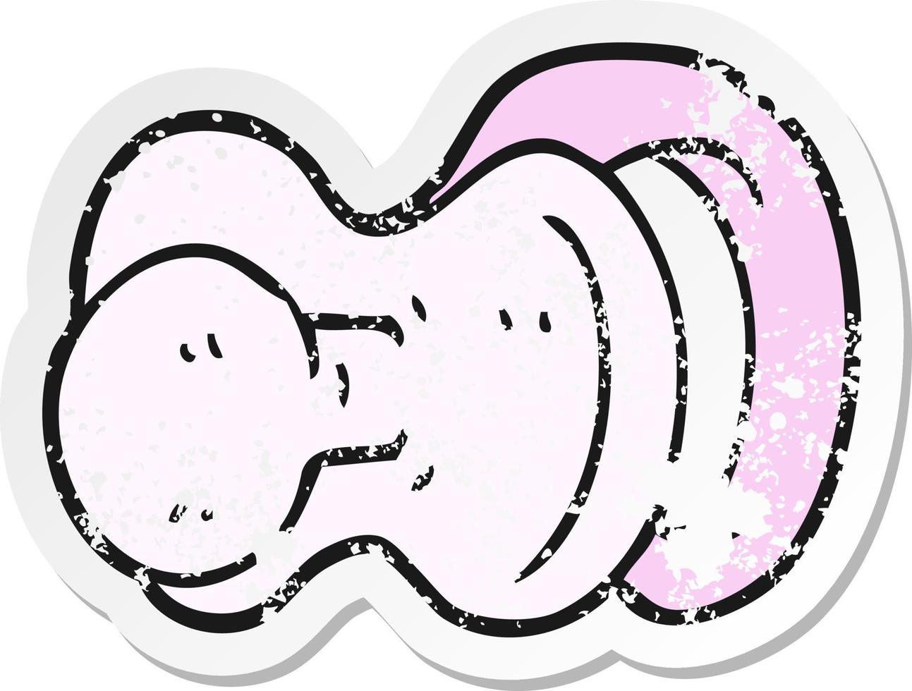 retro distressed sticker of a cartoon pacifier vector