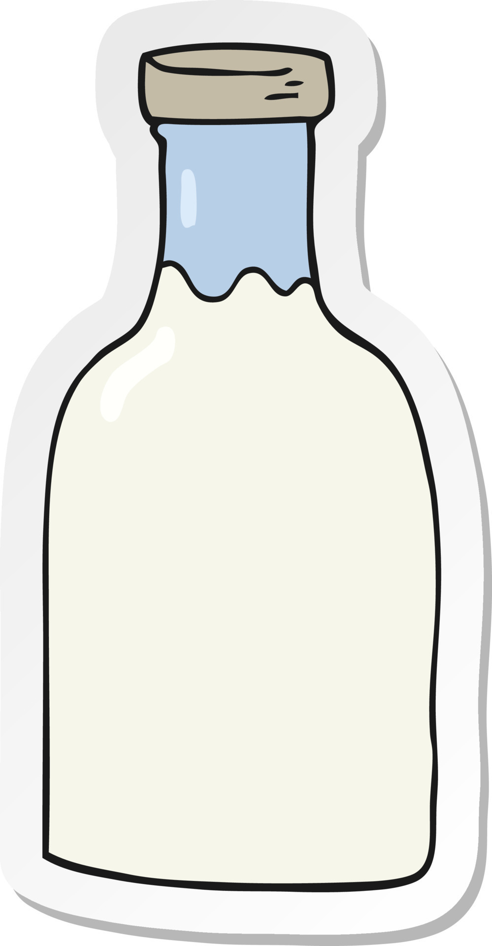 sticker of a cartoon milk bottle 12359575 Vector Art at Vecteezy