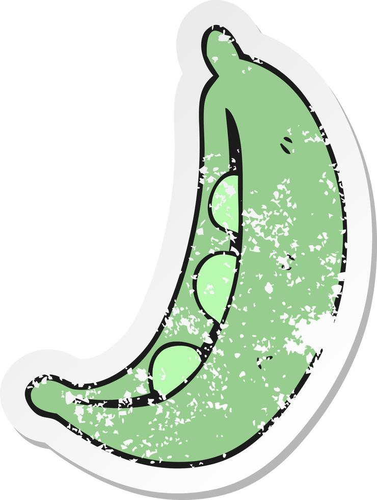 retro distressed sticker of a cartoon peas vector
