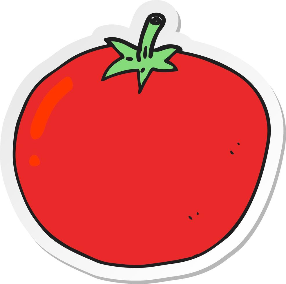 pegatina de un tomate de dibujos animados 12359640 Vector en Vecteezy