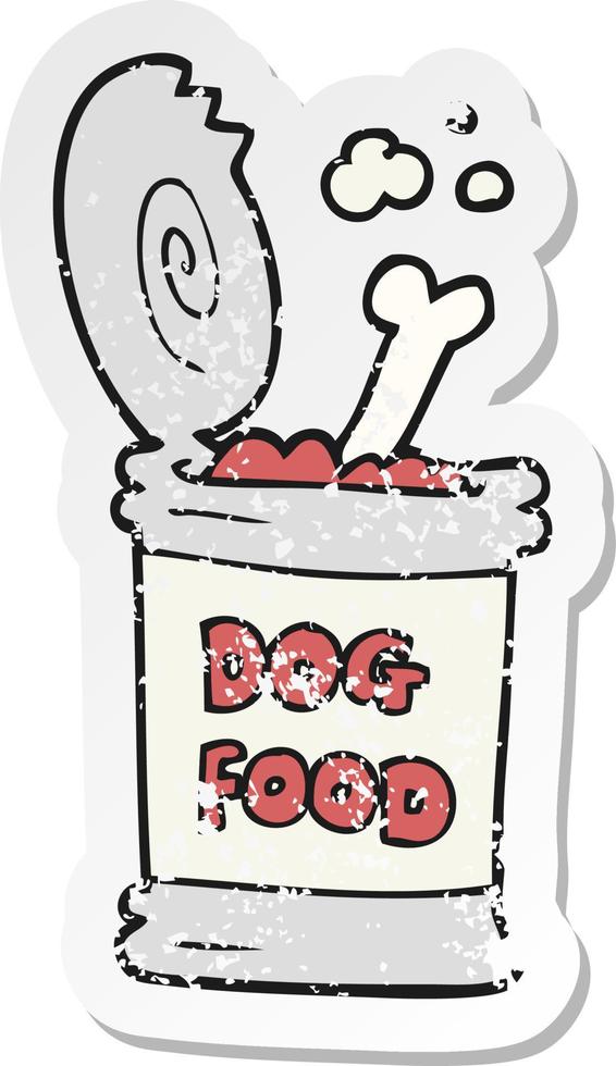 retro distressed sticker of a cartoon dog food vector