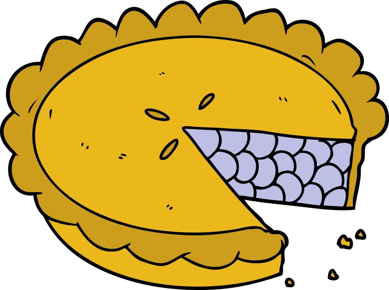 blueberry pie cartoon vector