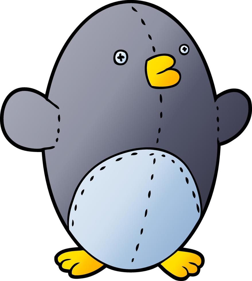 cartoon stuffed toy penguin vector