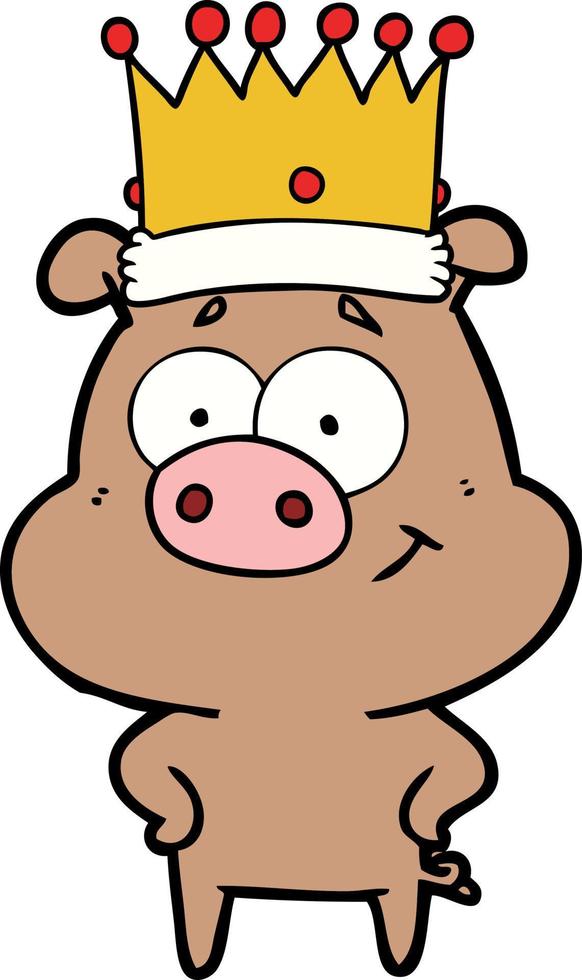 happy cartoon pig vector