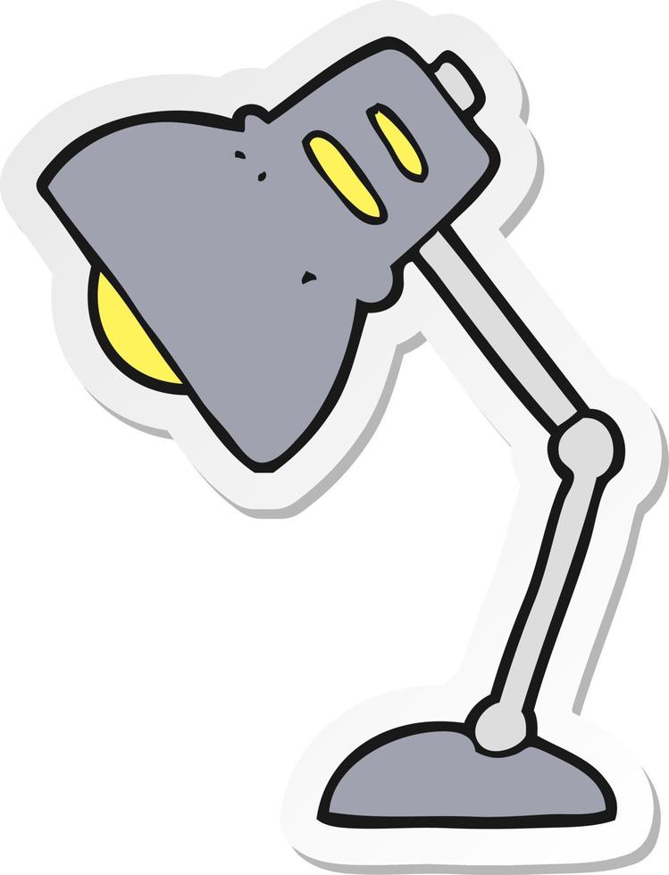 sticker of a cartoon lamp vector