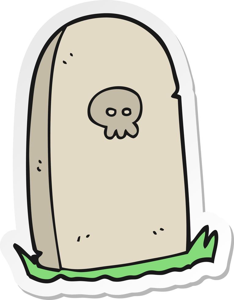 sticker of a cartoon grave vector