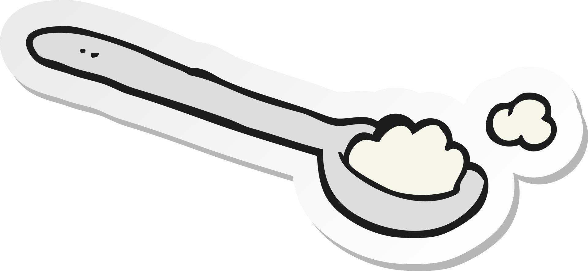 sticker of a cartoon teaspoon of salt vector