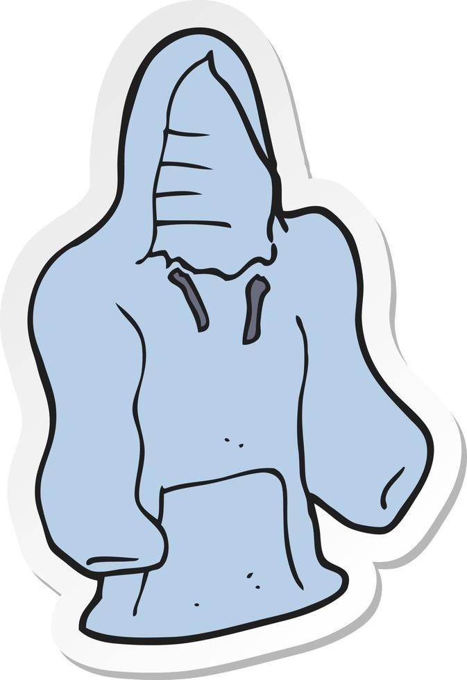 sticker of a cartoon hooded top vector