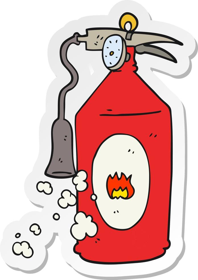sticker of a cartoon fire extinguisher vector