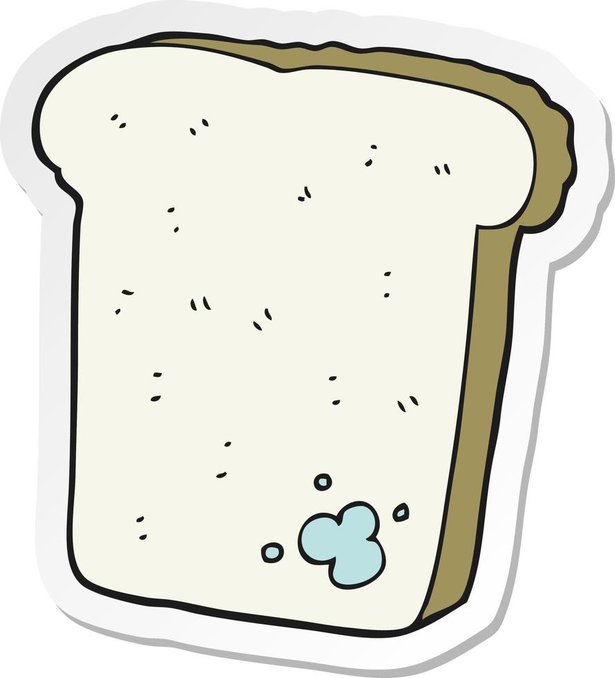 sticker of a cartoon mouldy bread vector