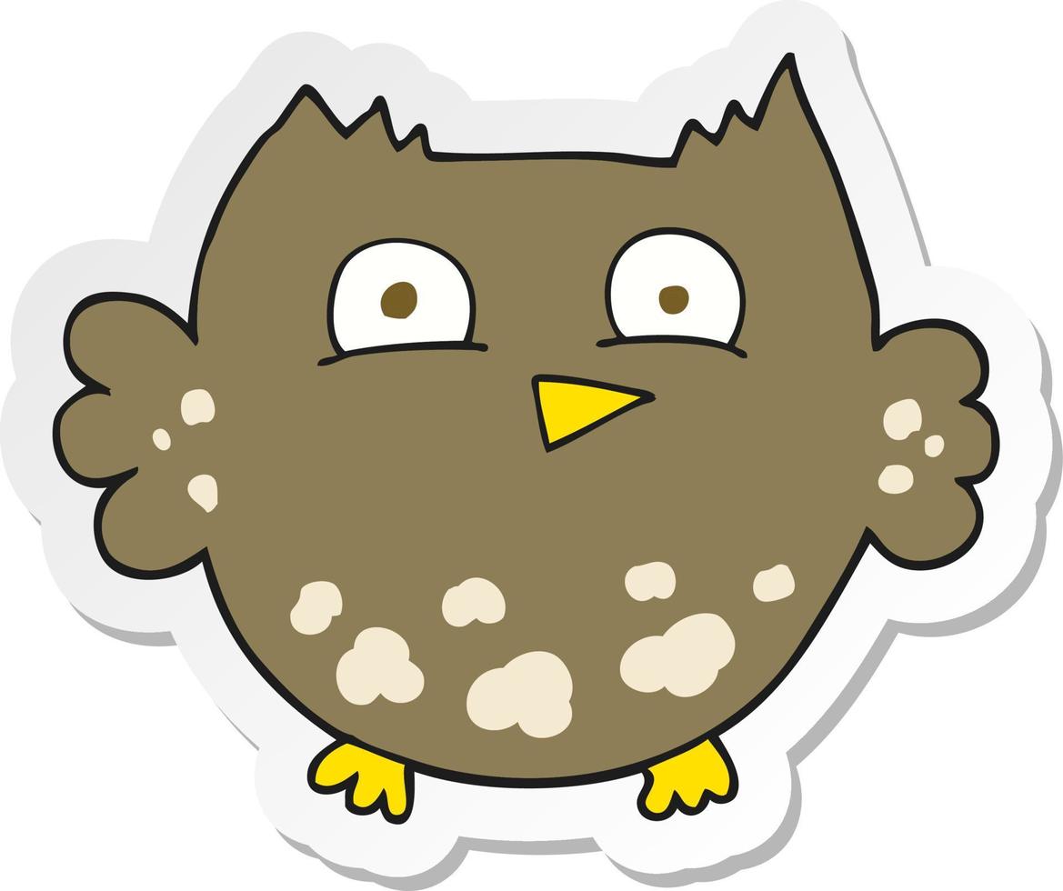 sticker of a cartoon little owl vector