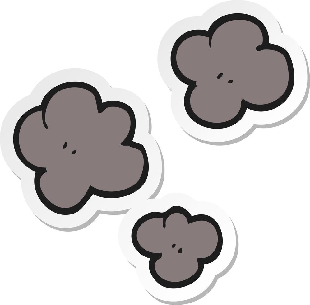 sticker of a cartoon smoke cloud symbol vector