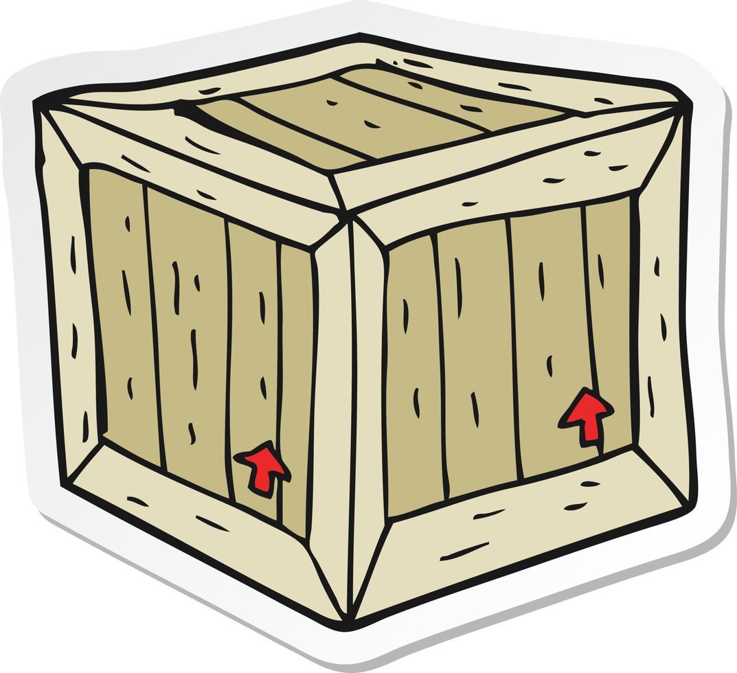 sticker of a cartoon box vector