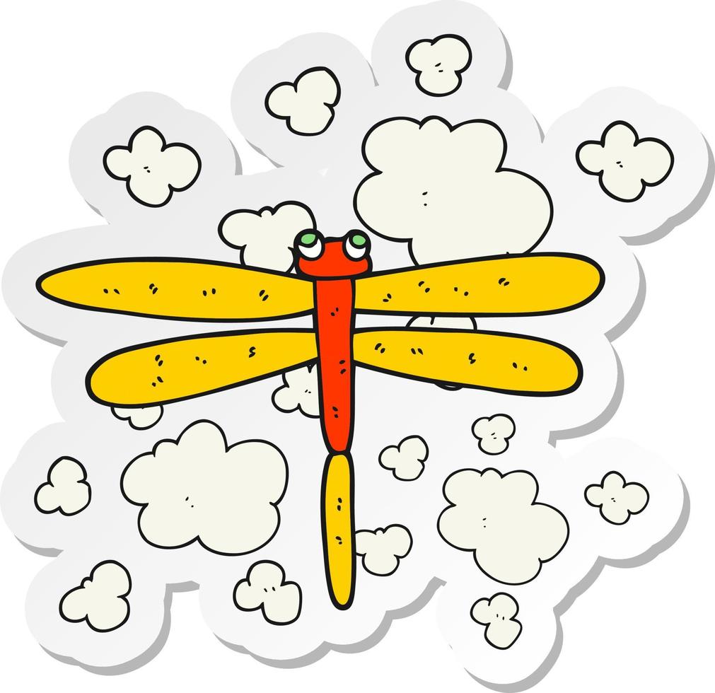 sticker of a cartoon bug vector