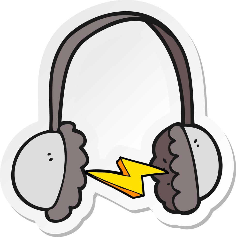 sticker of a cartoon headphones vector