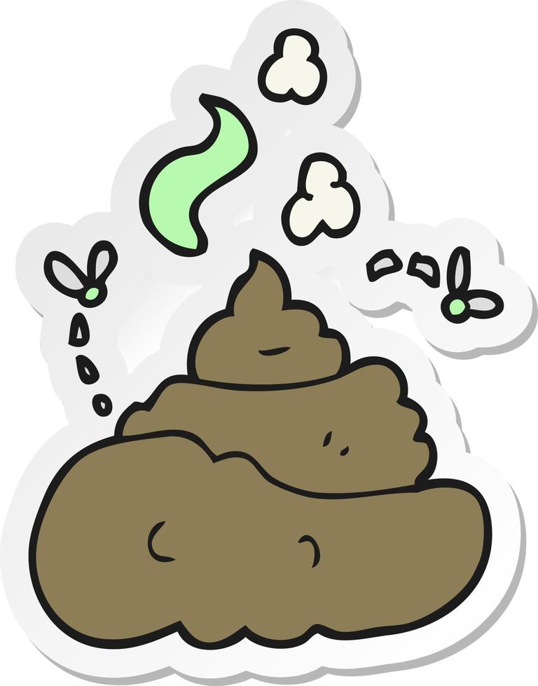 sticker of a cartoon gross poop vector