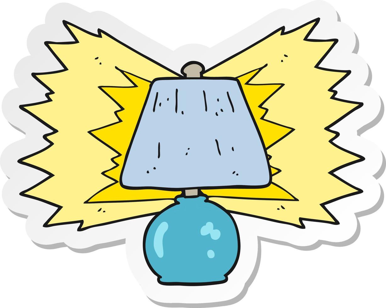 sticker of a cartoon electric lamp vector