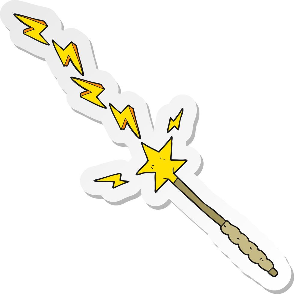 sticker of a cartoon magic wand vector