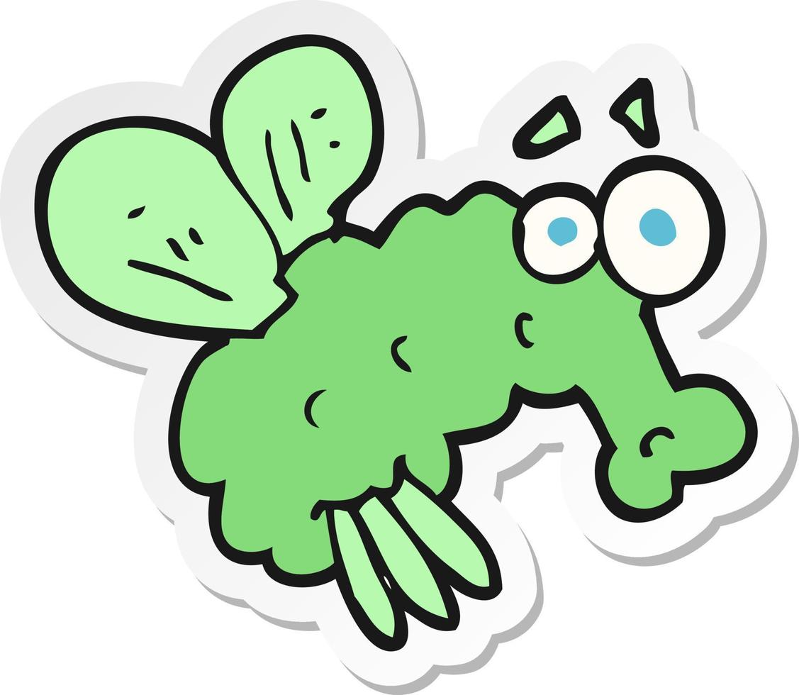 sticker of a cartoon fly vector